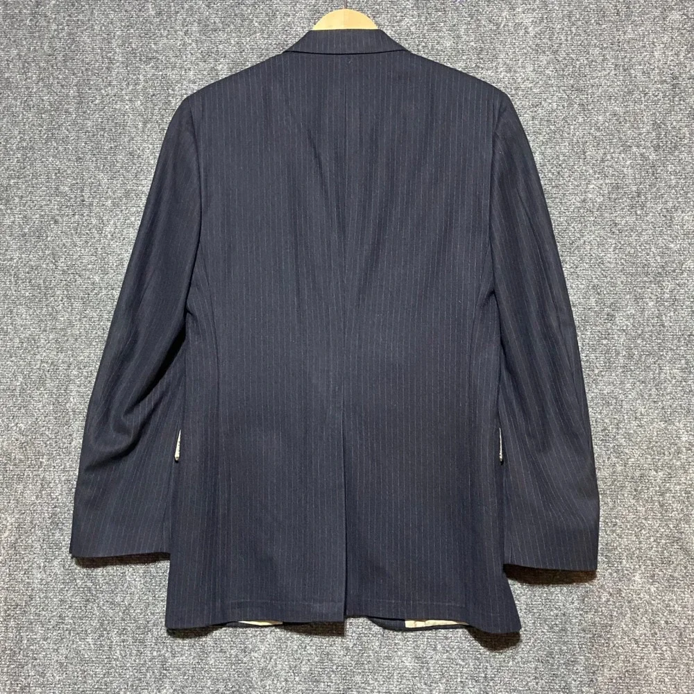 Johnny Carson Vintage Mens‎ Blue Pinstripe Pure Wool 2 Button Sport Coat 39R